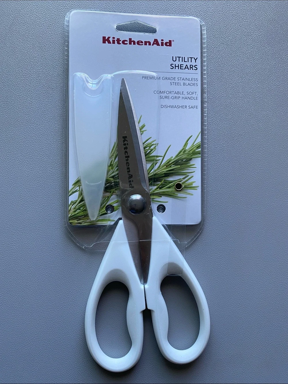 KitchenAid White Utility Shears with Silver Blades